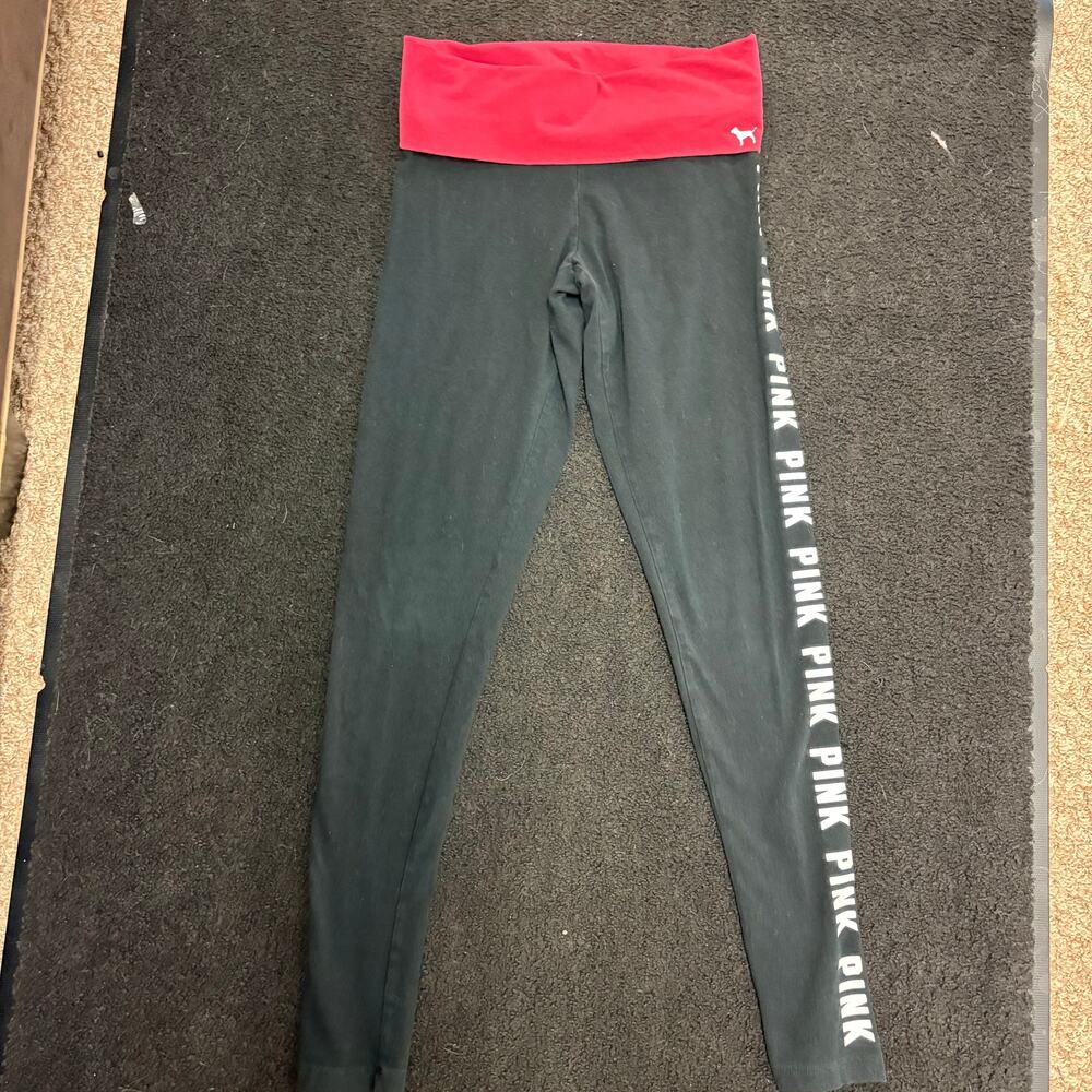 Pink foldover waist yoga